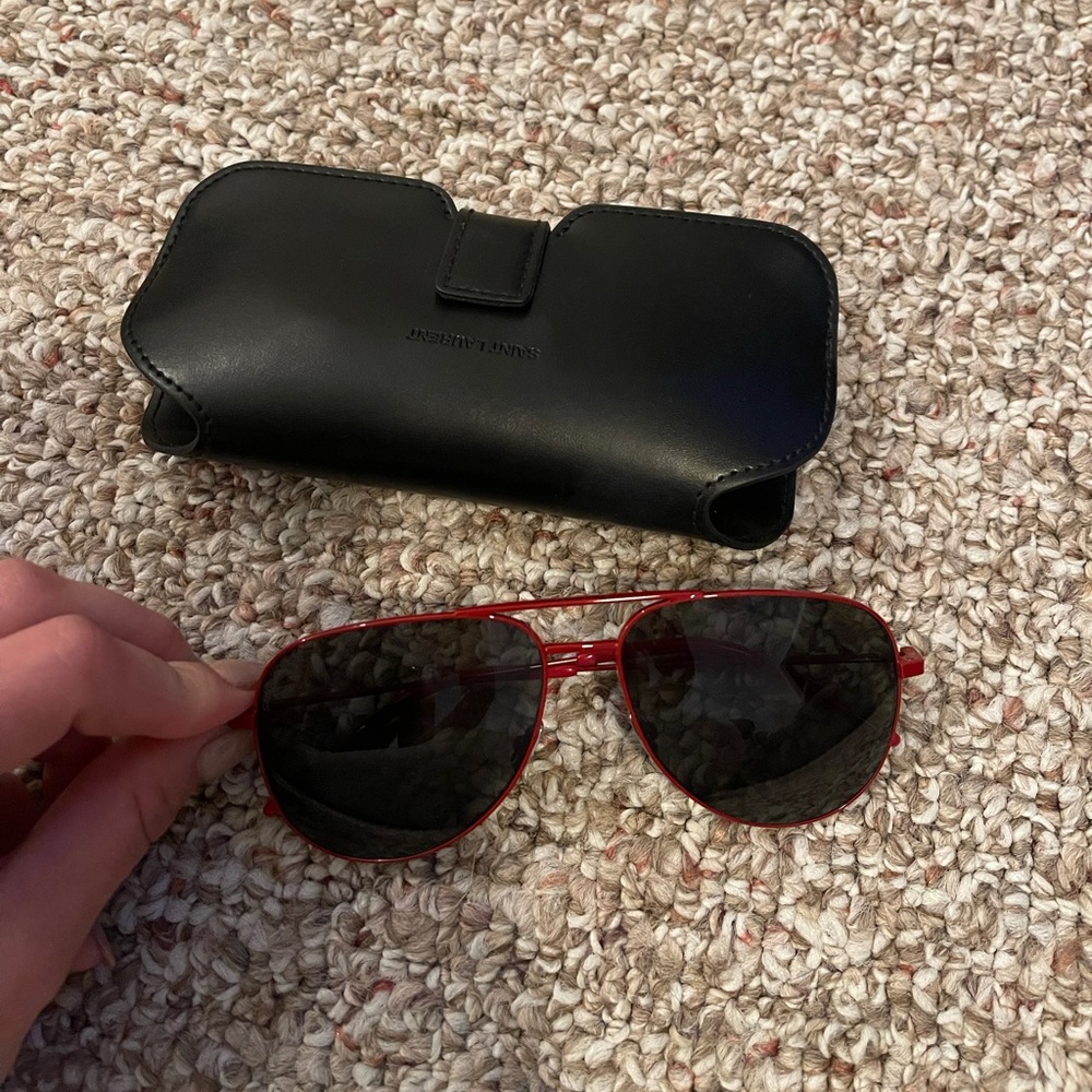 Red Saint Laurent Sunglasses, aviator